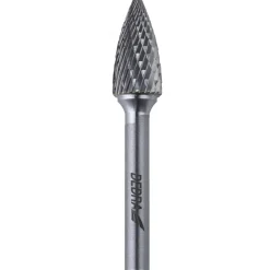 DEDRA 07F662 Frez trzpieniowy G12x25mm 6mm, stożkowy ostry, pilnik obrotowy węglikowy