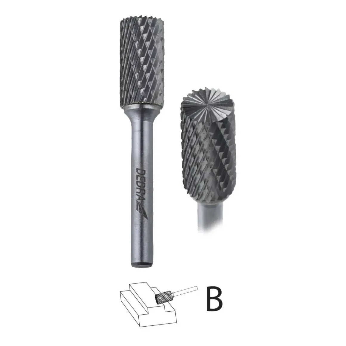 Dedra 07F612 Frez trzpieniowy walcowy B12x25mm 6mm do metalu, pilnik obrotowy