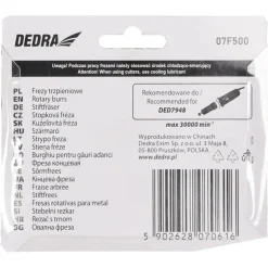 Dedra 07F500 Frezy trzpieniowe HSS do metalu aluminium gratowniki 6 szt. do szlifierki 6 mm