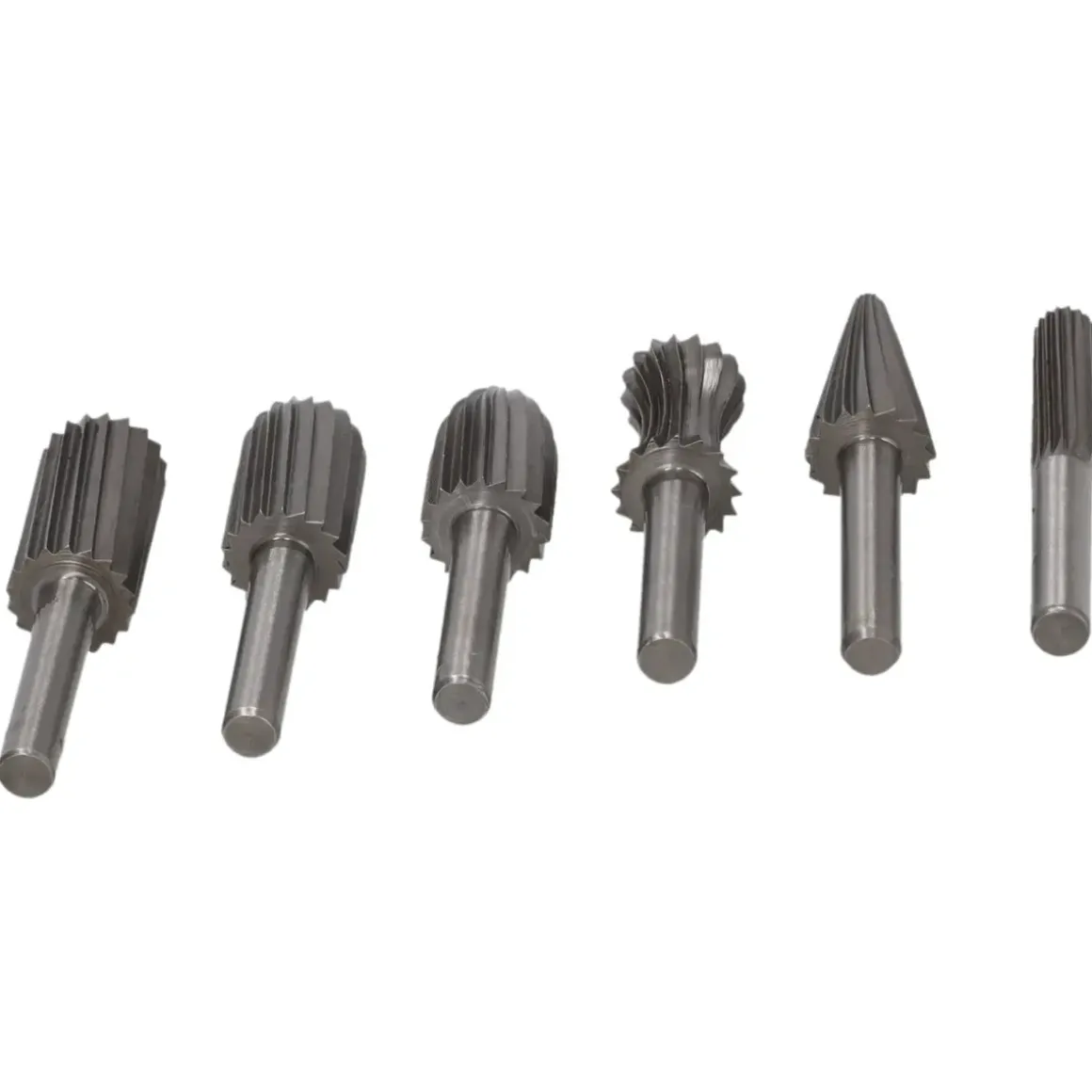 Dedra 07F500 Frezy trzpieniowe HSS do metalu aluminium gratowniki 6 szt. do szlifierki 6 mm