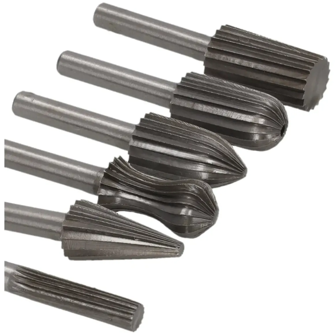 Dedra 07F500 Frezy trzpieniowe HSS do metalu aluminium gratowniki 6 szt. do szlifierki 6 mm