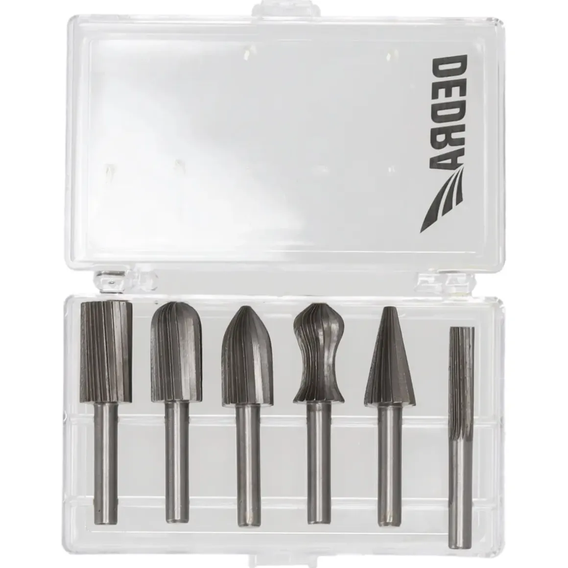 Dedra 07F500 Frezy trzpieniowe HSS do metalu aluminium gratowniki 6 szt. do szlifierki 6 mm