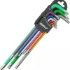 DEDRA 06F225 Klucze TORX extra długie T10-T50 9szt S2, imbusy gwiazdkowe kolor