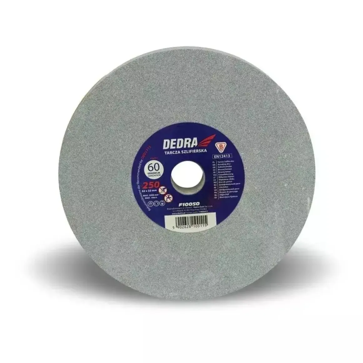 DEDRA F10050 Tarcza szlifierska 250x32x32 mm gradacja 60, ściernica do metalu i ostrzenia