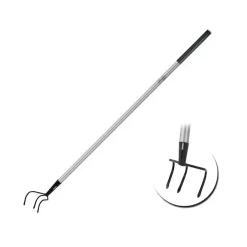 DEDRA Garden 80B072 Trójząb ogrodowy 128 cm, kultywator, pazurki, trzonek metalowy