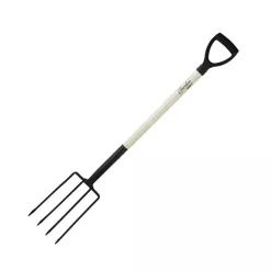 DEDRA GARDEN 80C017 Widły do kopania ogrodowe, szpadel widłowy, 4 zęby, drewniany trzonek 120 cm
