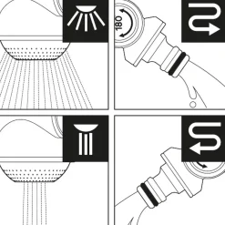 DEDRA Garden 80N008K Przyłącze kranowe 1/2-3/4 kątowe, rozdzielacz wody, adapter