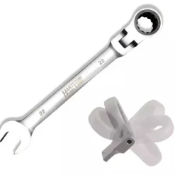 DEDRA 14GP52 Klucz płaski oczkowy 18mm CrV z grzechotką, przegub 72T 180°