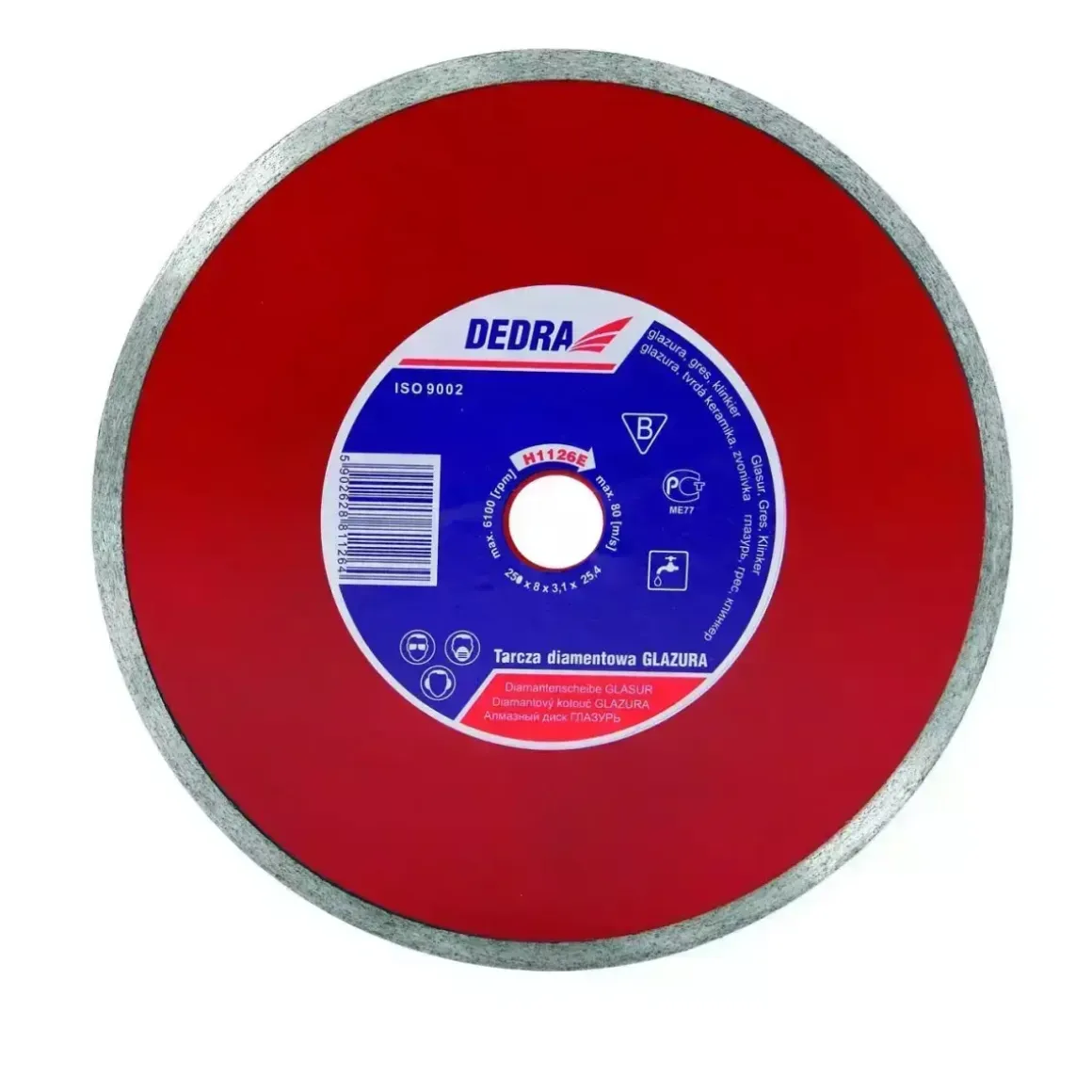 DEDRA H1125A Tarcza diamentowa ciągła 230/22,2mm do płytek glazury gresu klinkieru