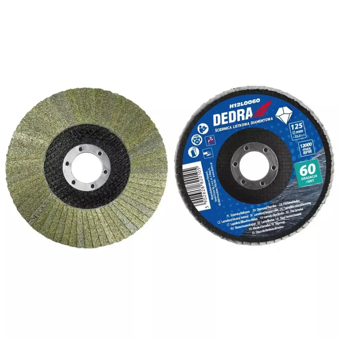 DEDRA H12L0060 Ściernica listkowa diamentowa 125x22,2 G60 tarcza szlifierska do gresu i płytek