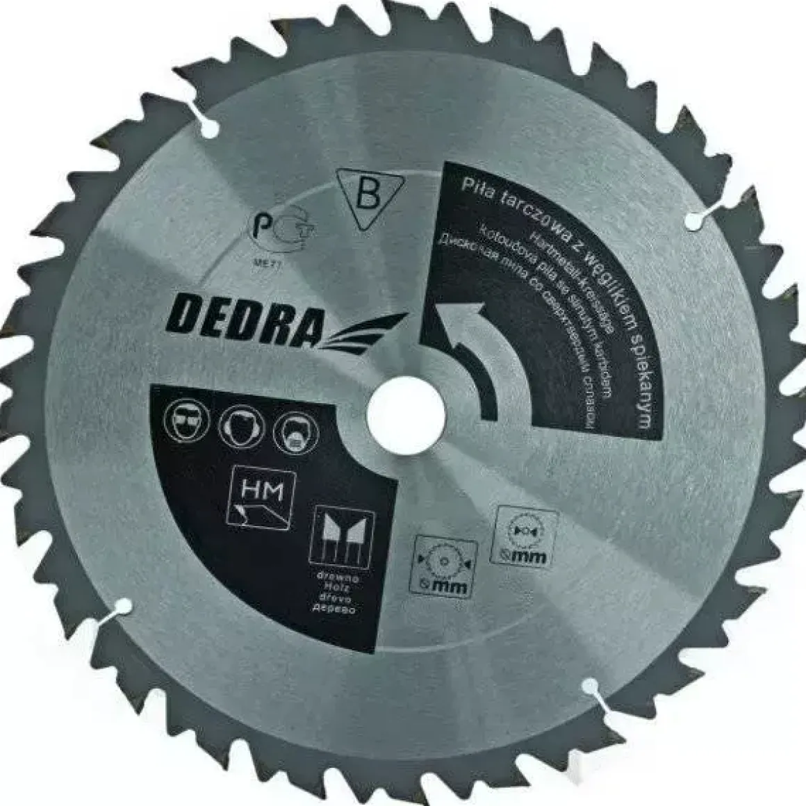 DEDRA HL35024 Piła tarczowa tarcza do drewna 350x30mm 24T widiowa z ogranicznikiem posuwu