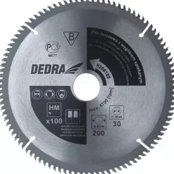 DEDRA H210100 Piła tarczowa do aluminium 210x30 mm 100Z tarcza metale nieżelazne