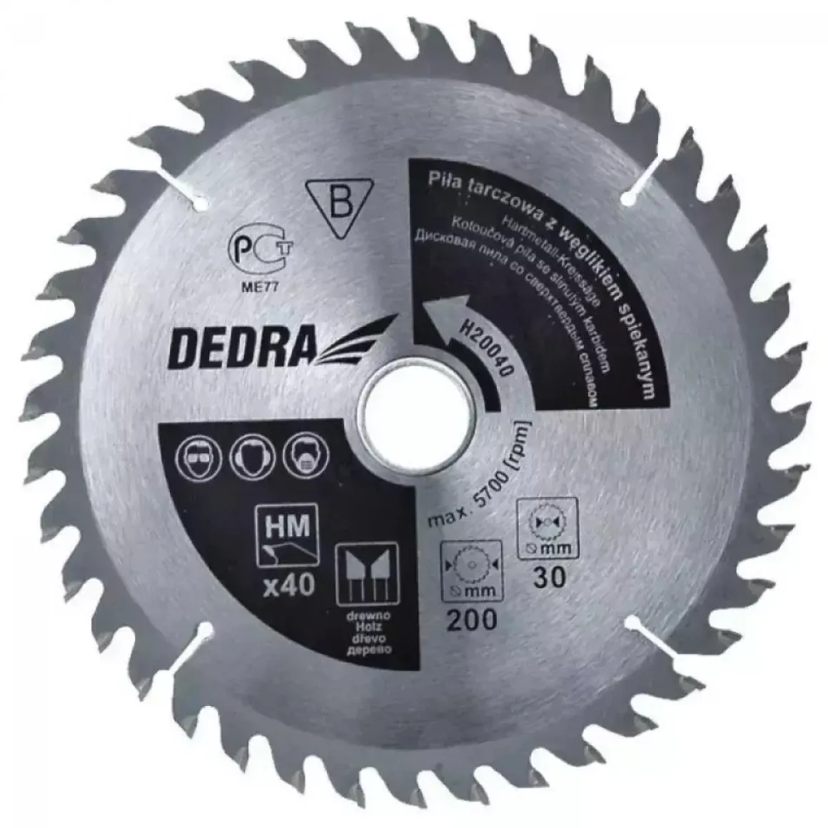 DEDRA H18560 Piła tarczowa do drewna 185x20 mm 60Z, tarcza zębata węglikowa do pilarki
