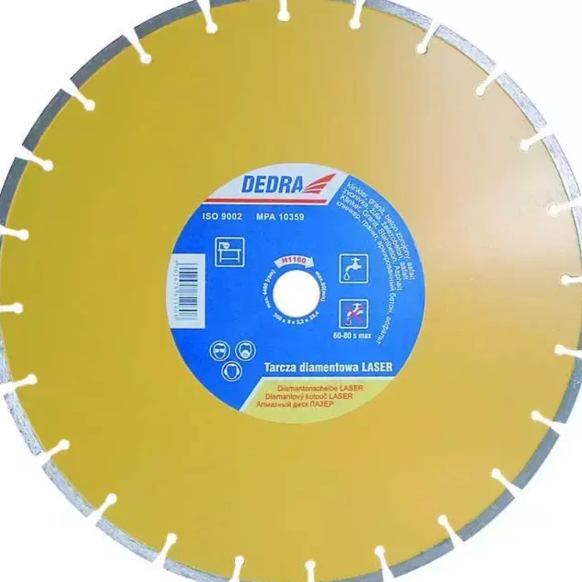 DEDRA H1154 Tarcza diamentowa laserowa segmentowa 150x22,2 beton granit asfalt klinkier