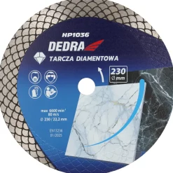 DEDRA H1036 Tarcza diamentowa 230mm Łuska/Rybia Łuska do betonu gresu ceramiki 22,2mm