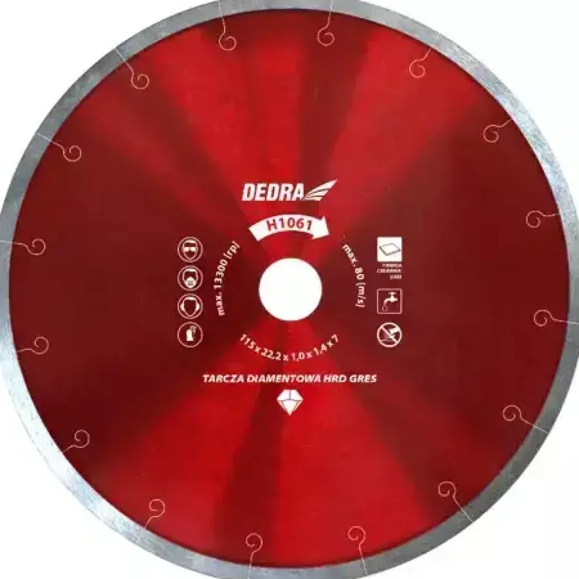 DEDRA H1064 Tarcza diamentowa SLIM 180x22,2 mm cienka do glazury, gresu, płytek na mokro
