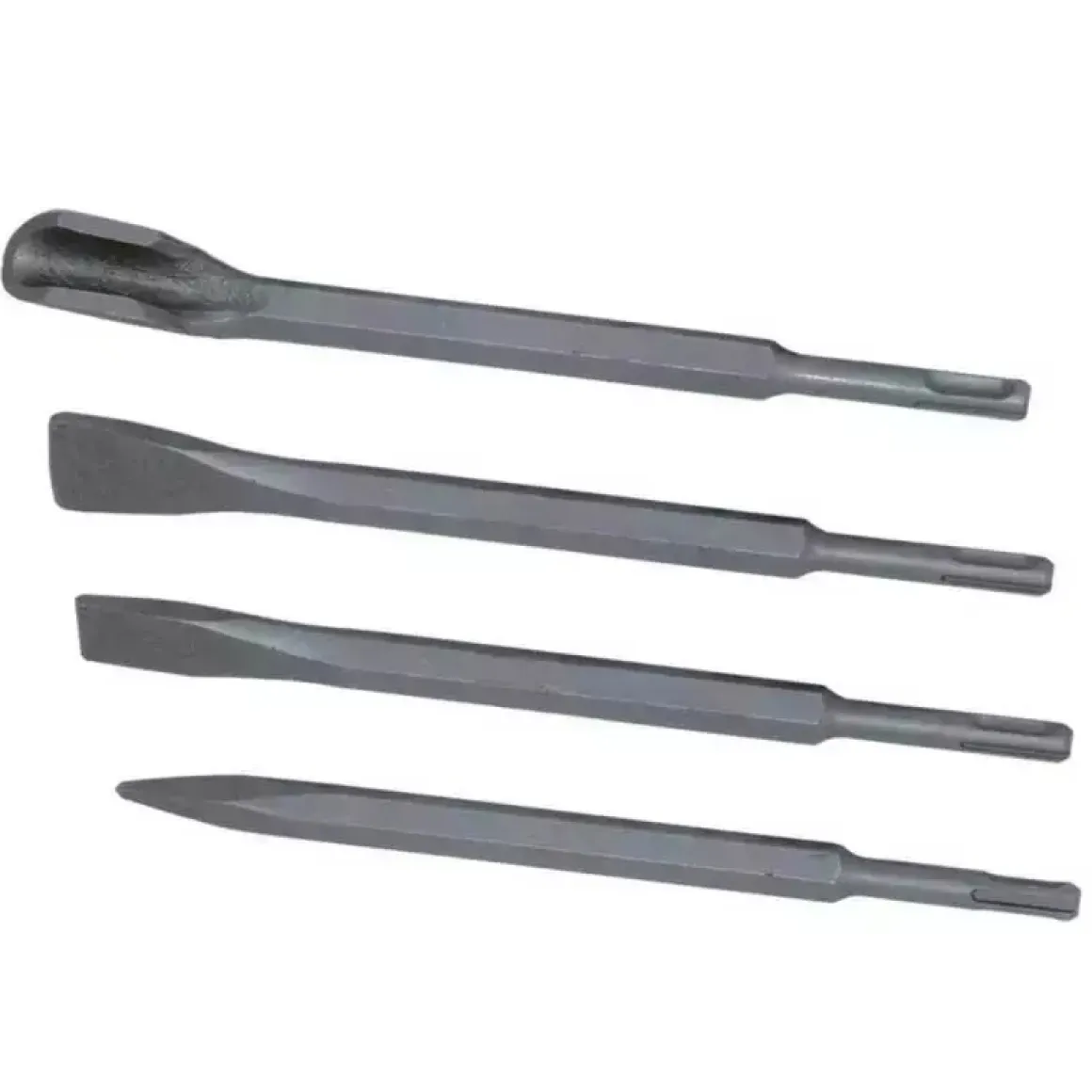 DEDRA 0708 Komplet 4 dłut SDS+ 250 mm do muru i betonu, płaskie, szpicak