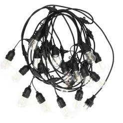 DEDRA L3001 Girlanda ogrodowa 10m 20 żarówek LED E27 220V IP44 łańcuch świetlny zewnętrzny