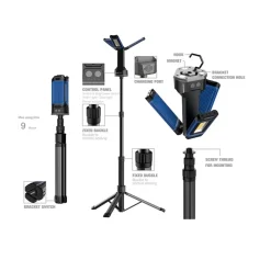 DEDRA L1069 Lampa LED składana 4500 lm statyw, warsztatowa robocza budowlana kempingowa