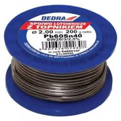 DEDRA 31L42020 Lut z topnikiem spoiwo lutownicze Pb60Sn40 2mm 200g cyna 40%