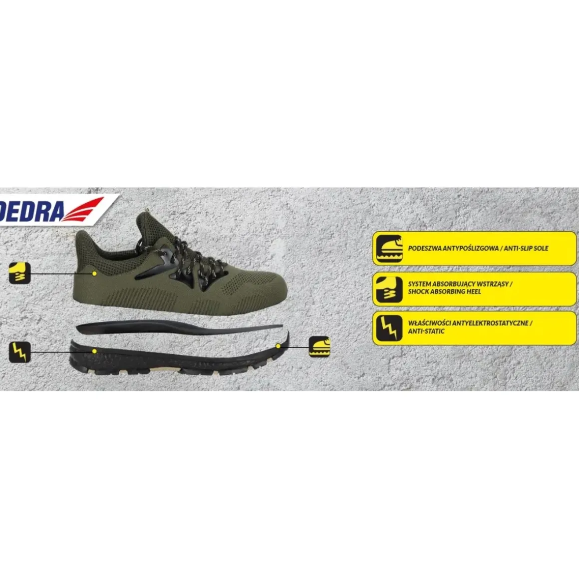 Dedra M83AZ Sport półbuty zawodowe robocze obuwie O1 SRC bez podnoska r.40