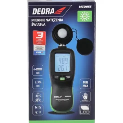 DEDRA MC0955 Miernik natężenia światła luksomierz cyfrowy 0-200000 lx termometr