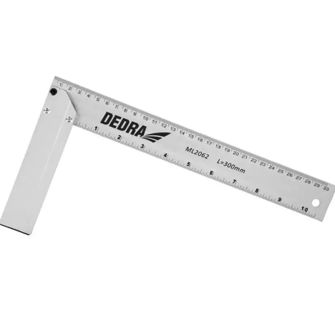 DEDRA ML2064 Kątownik budowlany aluminiowy 500x200 mm, kątownica, przymiar stolarski 90°