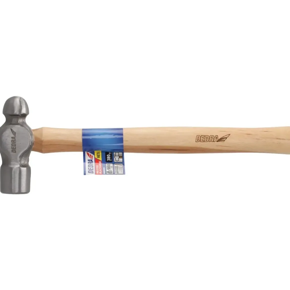 DEDRA 13M313 Młotek blacharski 900 g, klepak do blachy, obuch stalowy, trzonek hikorowy