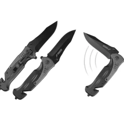 DEDRA M9081 Nóż składany taktyczny EDC ratunkowy, przecinak pasów, wybijak szyb