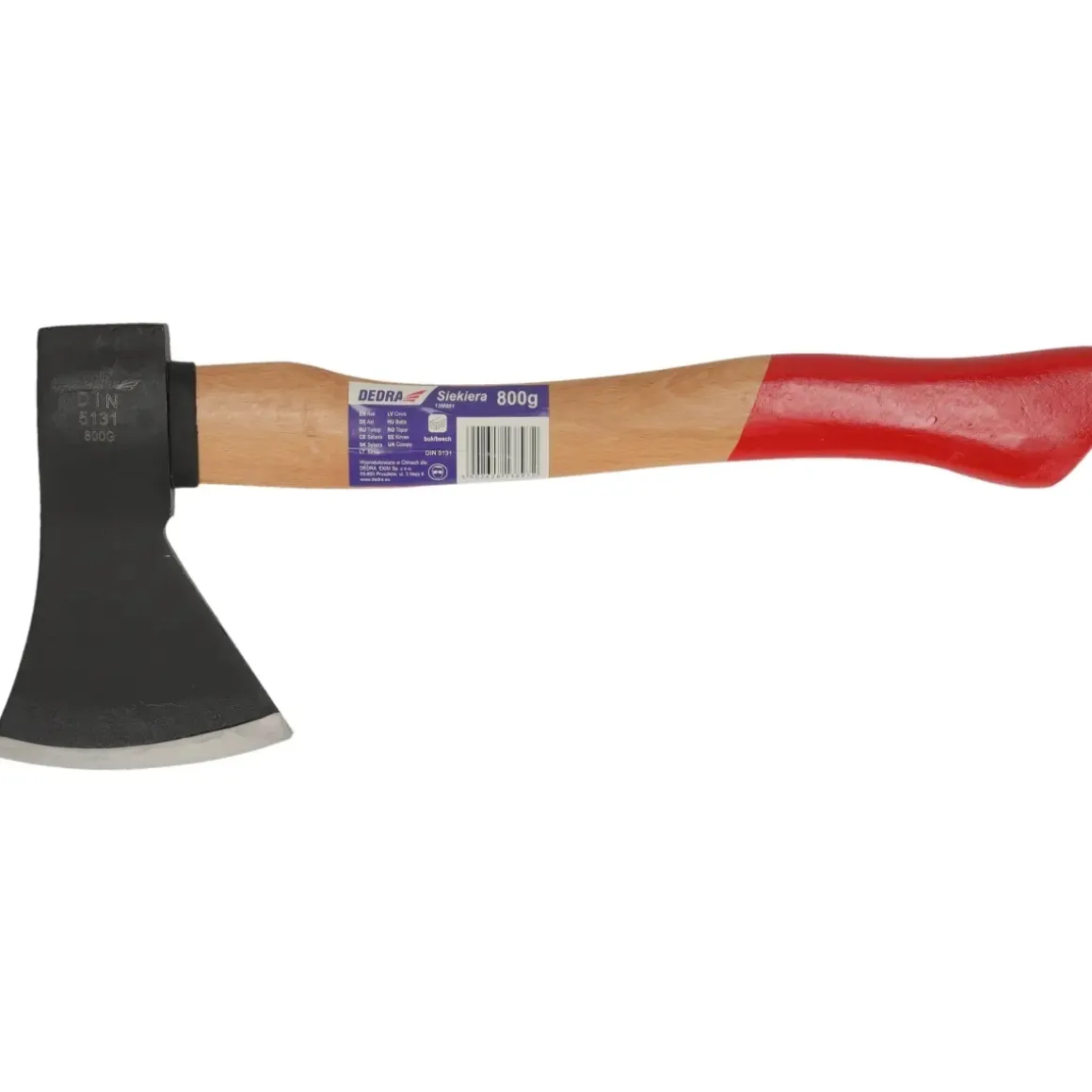 DEDRA 13M801 Siekiera 800 g z trzonkiem bukowym, toporek siekierka do drewna 39 cm