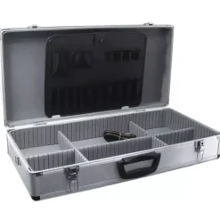 DEDRA N0007 Aluminiowa walizka narzędziowa kufer organizer 640x320x150 srebrna