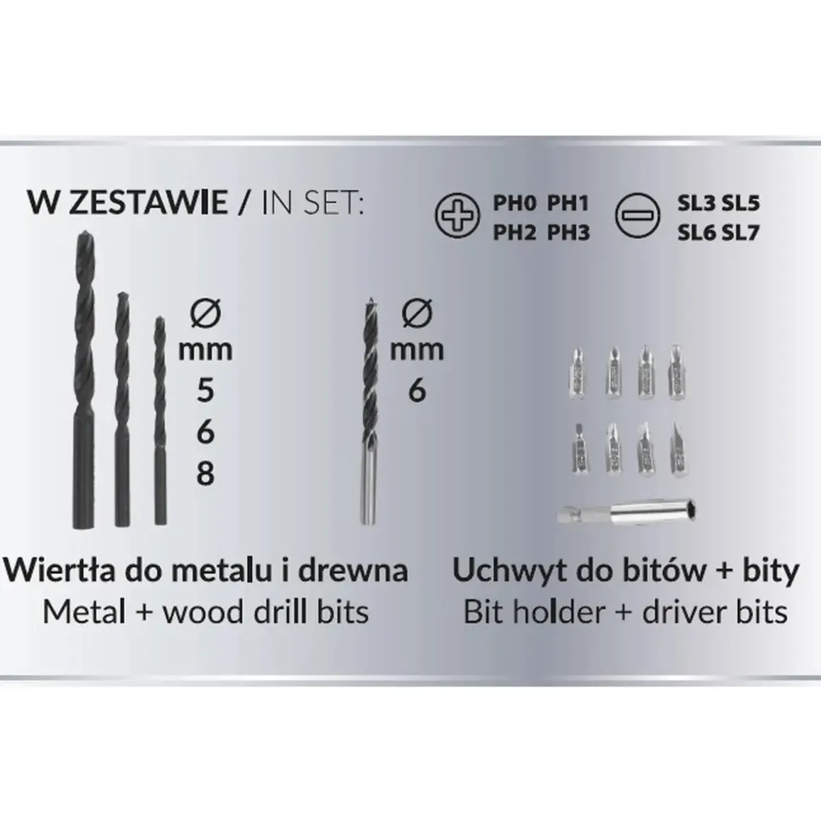 DEDRA SAS+ALL DED7030A03 zestaw narzędzi 18V w walizce, wkrętarka zakrętarka