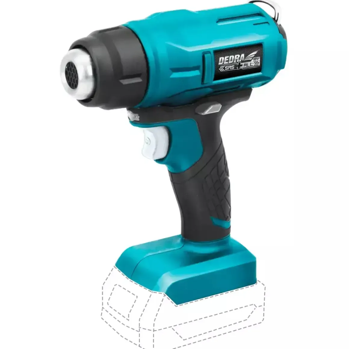 DEDRA SAS+ALL DED7058 Opalarka akumulatorowa 18V 550°C, nagrzewnica pistolet termiczny