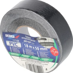 DEDRA 11T108 Taśma antypoślizgowa 50mmx18m czarna schodowa samoprzylepna PVC