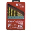 DEDRA WITS13 Zestaw wierteł do metalu kobaltowych HSS-Co TiN 135° komplet 13 szt.