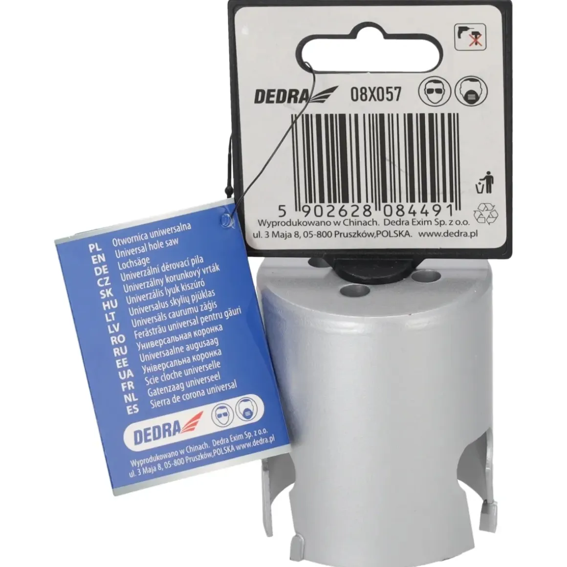 DEDRA 08X057 Otwornica TCT 57 mm 5/8'' koronka widiowa HM do metalu drewna PCV