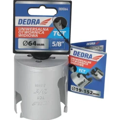 DEDRA 08X064 Otwornica uniwersalna TCT widiowa 64 mm 5/8'' do drewna metalu PCV