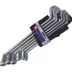 DEDRA 1407 Zestaw kluczy oczkowych odgiętych CrV 8 szt. 6-22 mm, klucze warsztatowe