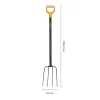 Fiskars Solid 1070674 widły do kompostu – kute zęby, uchwyt D, długość 1262 mm