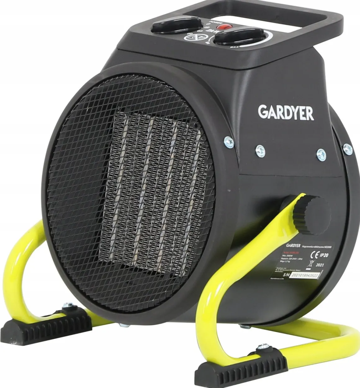 GARDYER HE2000 NAGRZEWNICA DMUCHAWA ELEKTRYCZNA 2kW - EWIMAX - OFICJALNY DYSTRYBUTOR - AUTORYZOWANY DEALER GARDYER
