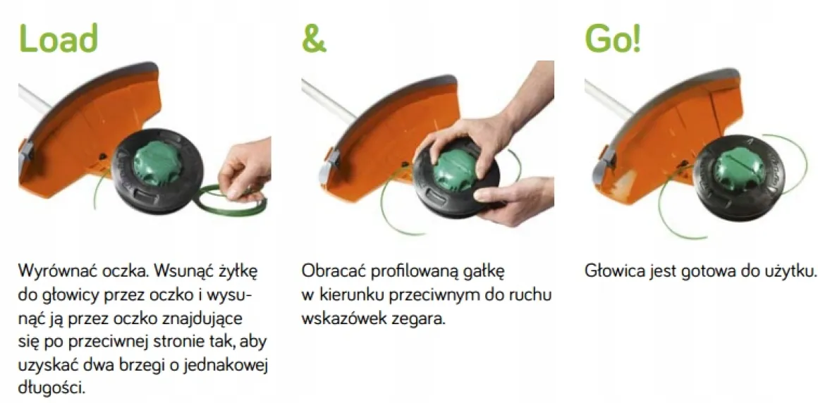 GŁOWICA DO KOS ŻYŁKOWA OLEO-MAC LOAD&GO 130mm x 3mm EXTRALIFE M10x1.25 LHF z metalowym pokrętłem EFCO 63129015 - OFICJALNY DYSTRYBUTOR - AUTORYZOWANY DEALER OLEO MAC