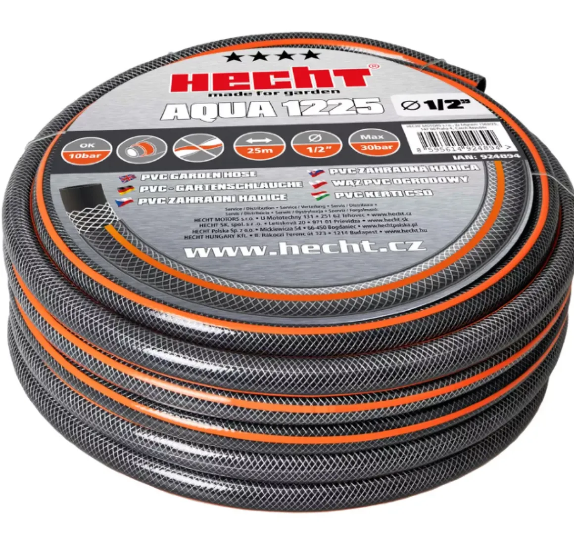 HECHT AQUA 1225 WĄŻ OGRODOWY SZLAUF SZLAUCH 25M 1/2" PRAKTYCZNY - OFICJALNY DYSTRYBUTOR - AUTORYZOWANY DEALER HECHT