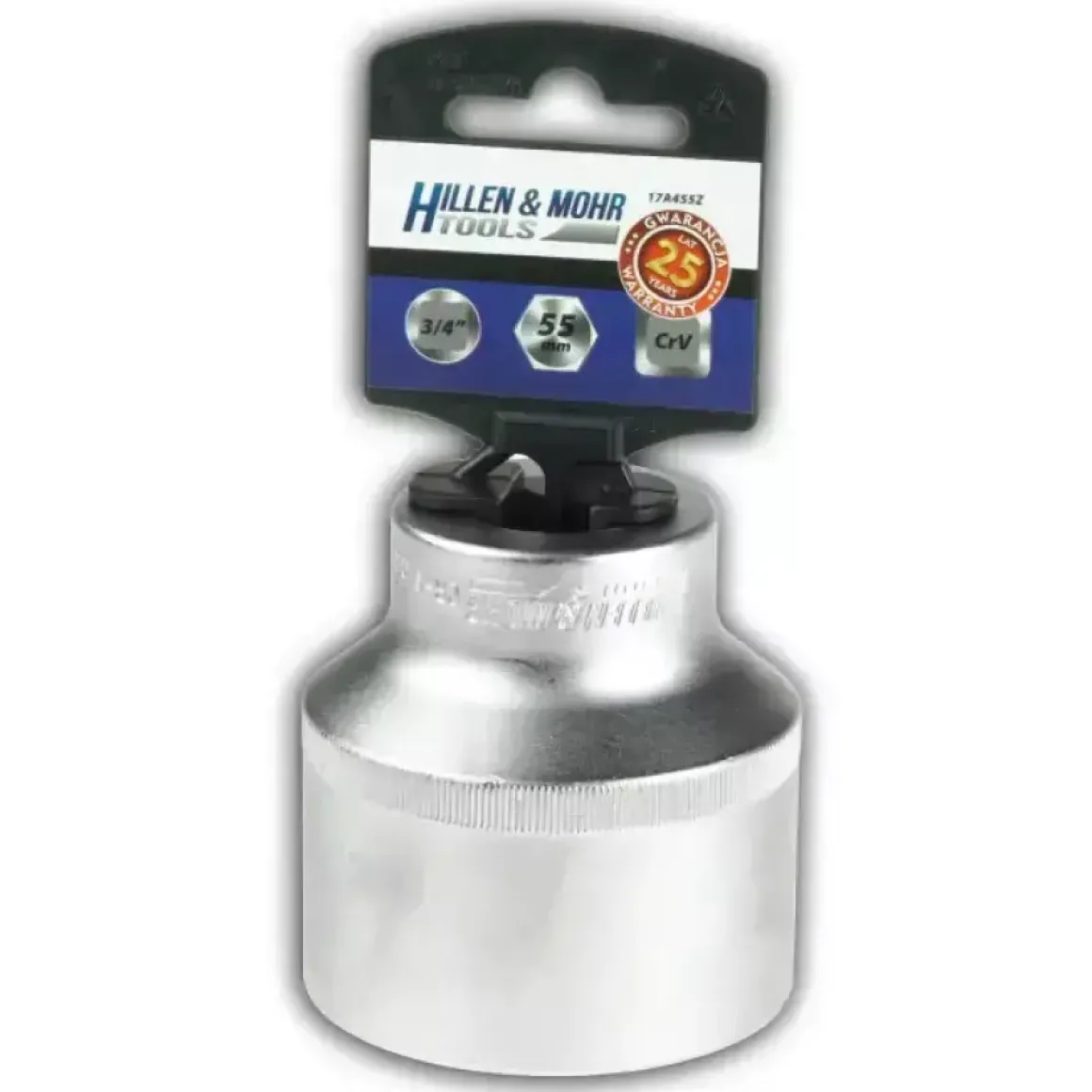 Hillen&Mohr 17A450Z Nasadka 6-kątna 3/4" 50 mm CrV, klucz nasadowy z przywieszką