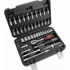 Hillen&Mohr 17K046A Zestaw kluczy nasadowych 46 szt. 1/4 cala, grzechotka, nasadki, bity