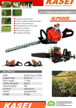 KASEI SLP500-E SEKATOR NOŻYCE SPALINOWE DO ŻYWOPŁOTU KRZAKÓW KRZEWÓW