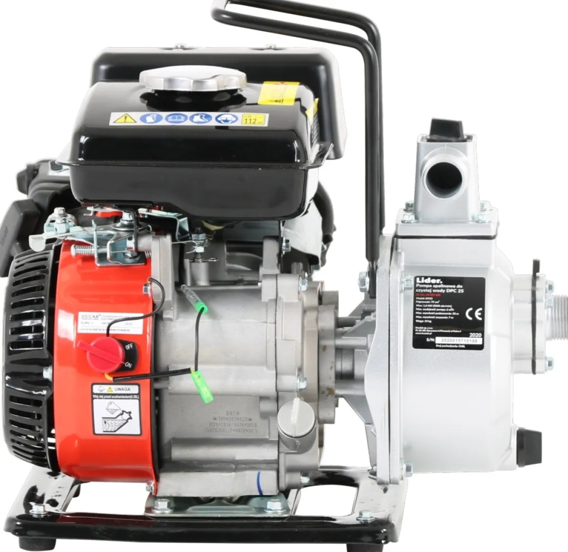 LIDER DPC25 MOTOPOMPA POMPA STRAŻACKA SPALINOWA DO WODY BRUDNEJ CZYSTEJ WYSOKOWYDAJNA 6000 l/h 6m3/h - OFICJALNY DYSTRYBUTOR - AUTORYZOWANY DEALER LIDER