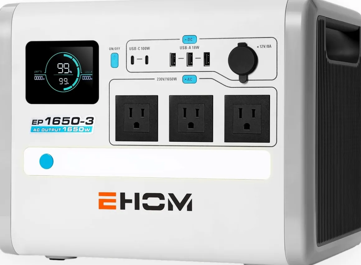 LONCIN EHOM EP1650-3 STACJA ZASILANIA BANK MAGAZYN ENERGI AGREGAT POWERBANK STACJA ZASILAJĄCA 1024Wh moc 1650VA EWIMAX - OFICJALNY DYSTRYBUTOR - AUTORYZOWANY DEALER LONCIN