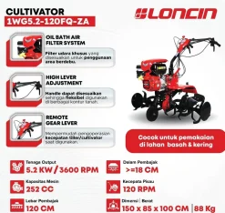 LONCIN L103 1WG5.2-120FQ-ZA GLEBOGRYZARKA SPALINOWA KULTYWATOR 10 KM / 103cm - EWIMAX - OFICJALNY DYSTRYBUTOR - AUTORYZOWANY DEALER LONCIN