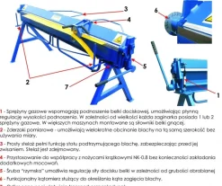 MAAD ZG-1400/0.8 Zaginarka giętarka krawędziarka dekarska do blachy 0,8 mm z cięciem