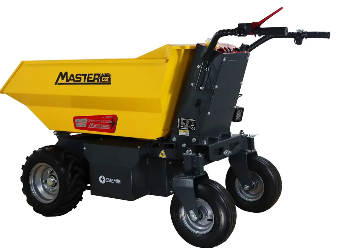 MasterCut AU-ED500 WOZIDŁO TRANSPORTER AKUMULATOROWY BUDOWLANY OGRODOWY TACZKA WYWROTKA ELEKTRYCZNA 48V, 32AH, 500KG
